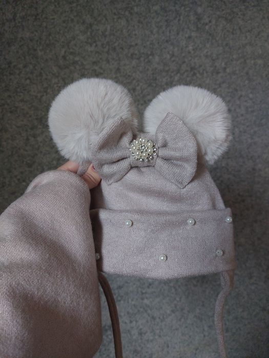 Зимова шапка, зимова шапка для дівчинки зимовий набір, комплект