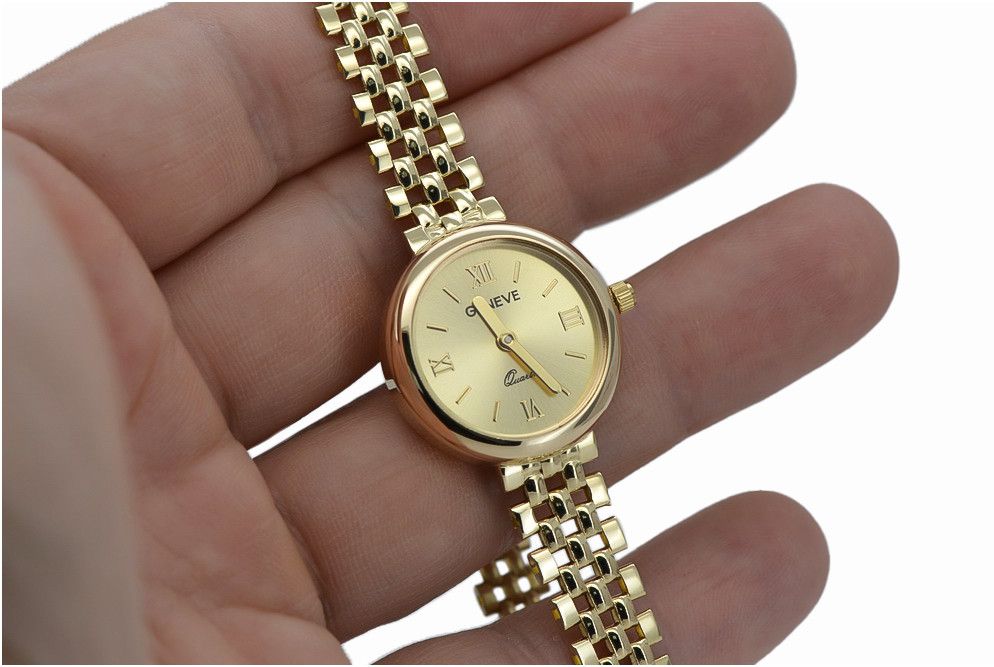 Prześliczny 14k złoty damski zegarek Geneve lw011ydy Katowice biżuter
