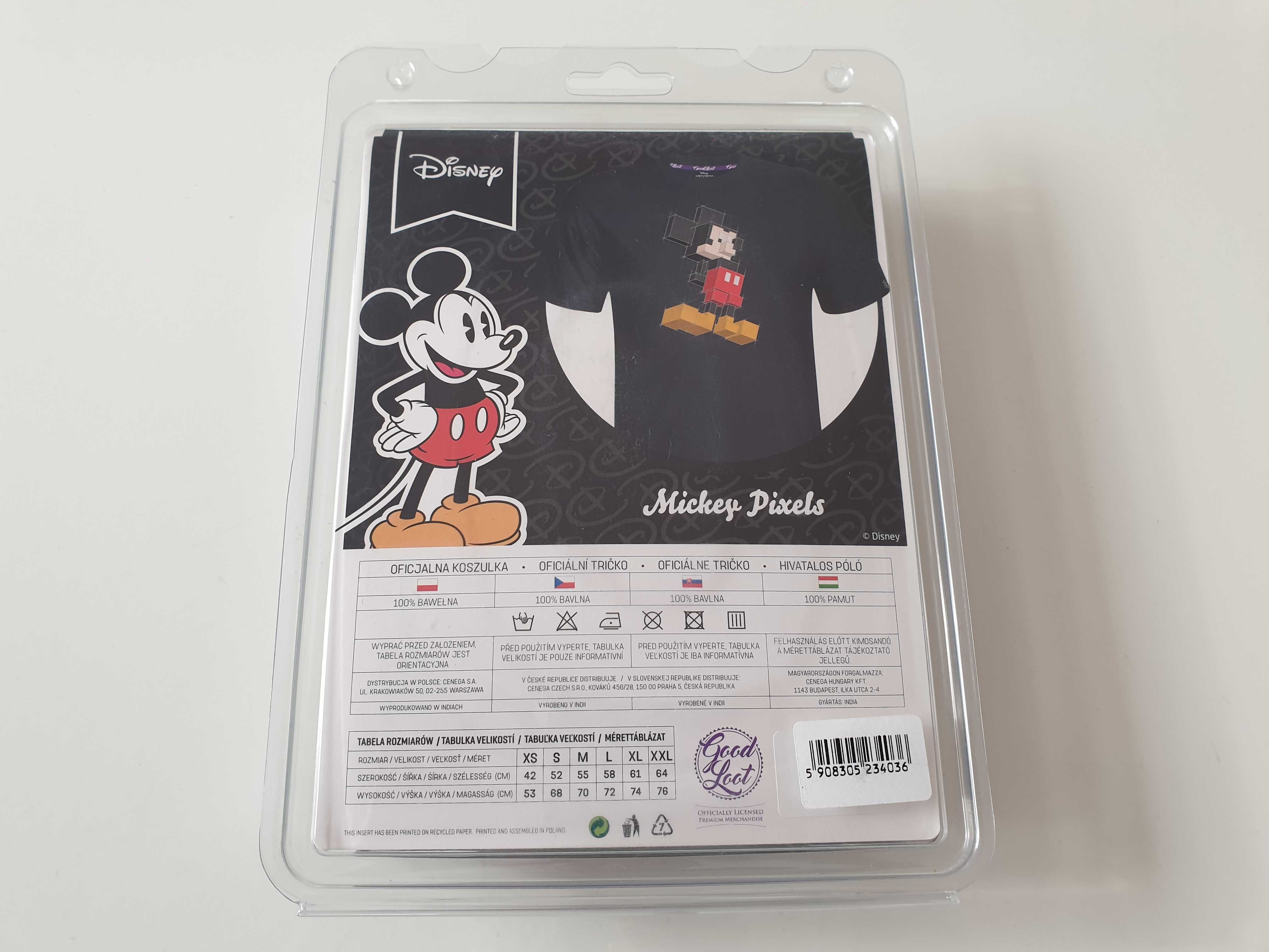 Koszulka Chłopięca Mickey Pixels Myszka Miki XS czarna