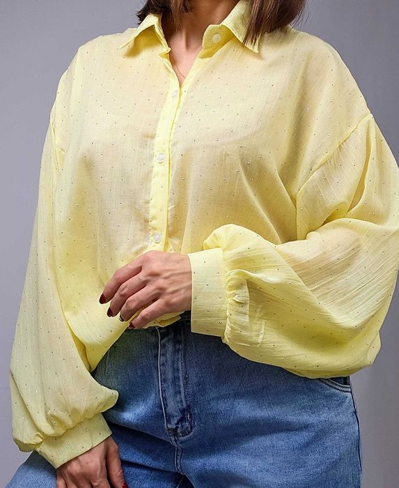 koszula żółta damska wiosna lato uni mgiełka M L XL XXL