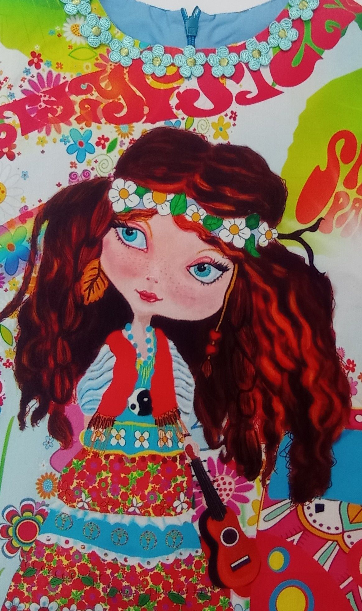 Kolorowa sukienka roz. 116 hippie