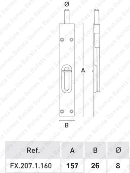 Ferragem Fecho de embutir INOX