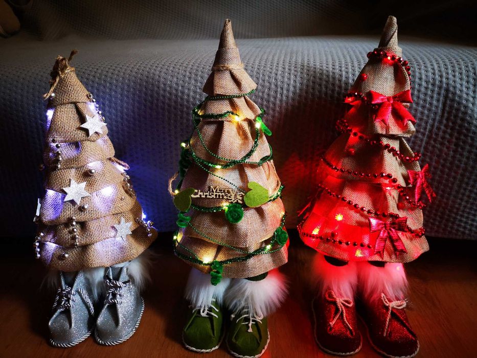 Choinki z juty# diy