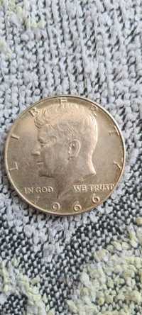 Moneta half dolar 1966 srebro