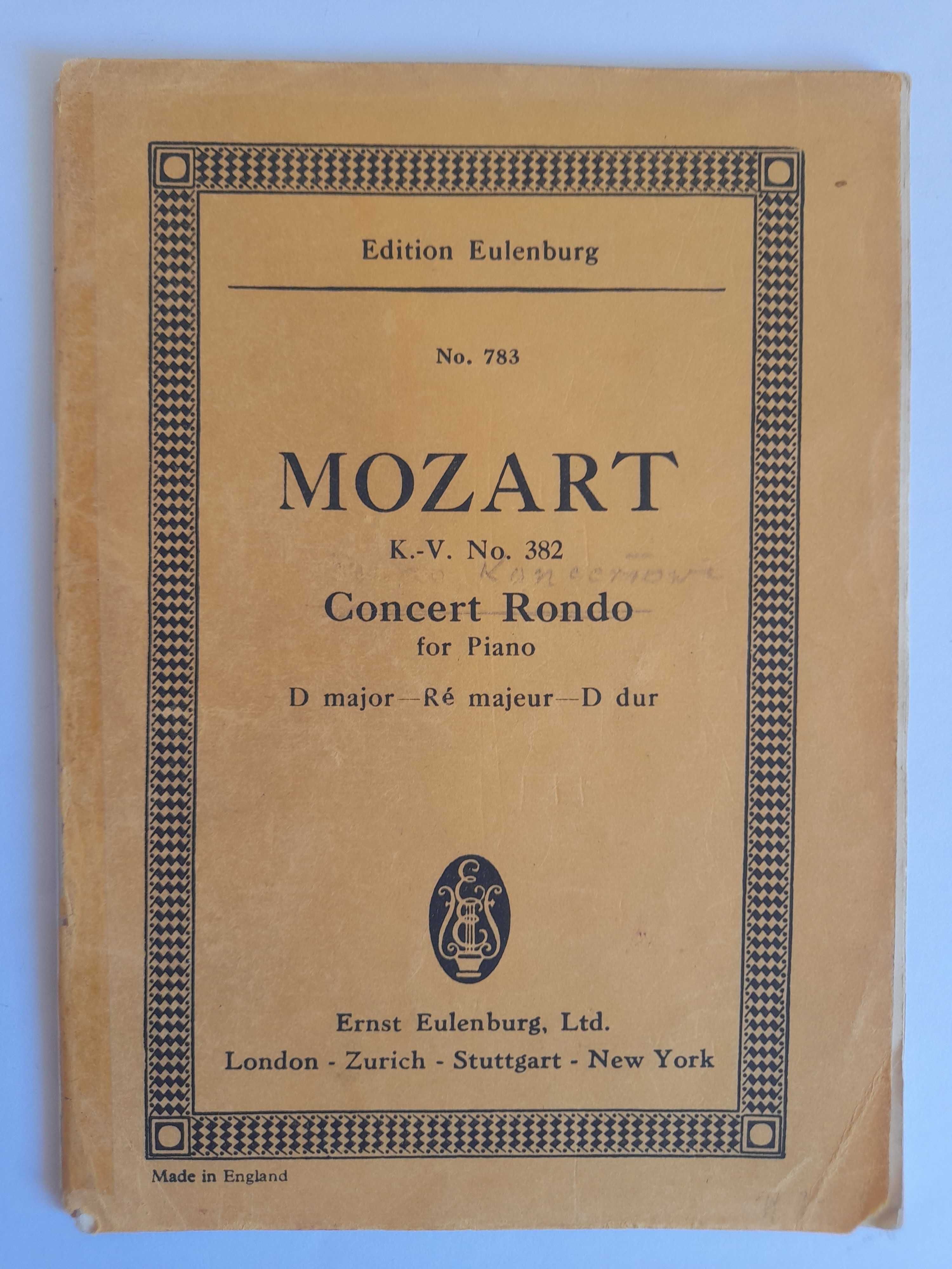 Concert Rondo for Piano KV 382 Mozart NUTY