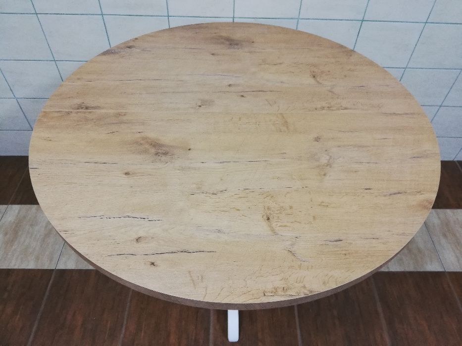 Stół okrągły średnica 110 cm rozkładany nowy dąb lancelot sonoma-nowy
