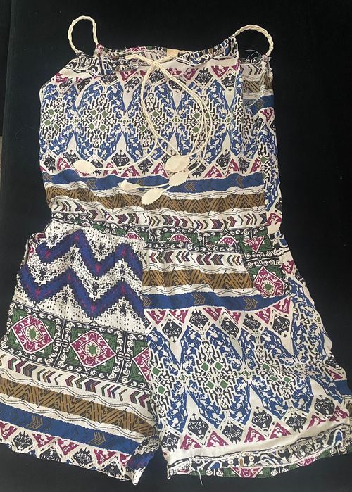 Kombinezon biały we wzory w stylu Boho  cena 15zl