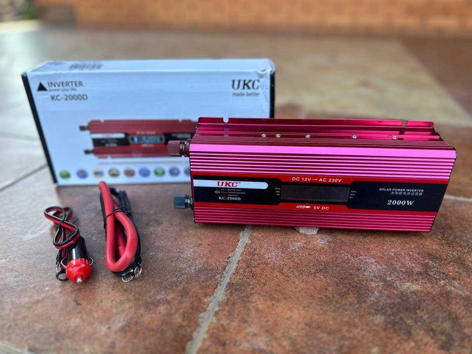 Преобразователь тока 12 220 2000ватт c дисплеем‼️ Инвертор. Інвертор.