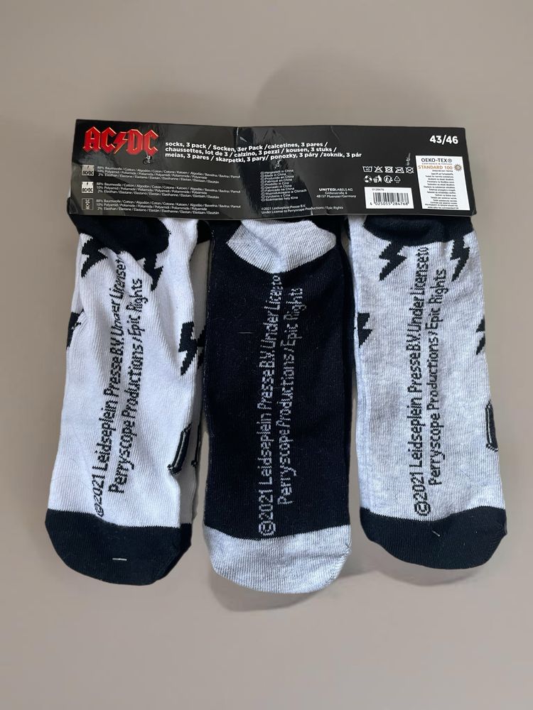 Nowe Stopki skarpetki męskie AC / DC 43-46 3 pary