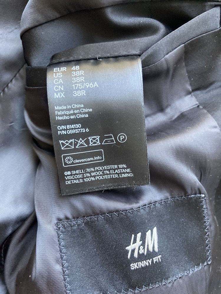 Elegancki garnitur męski/ chłopięcy H&M rozm. 48