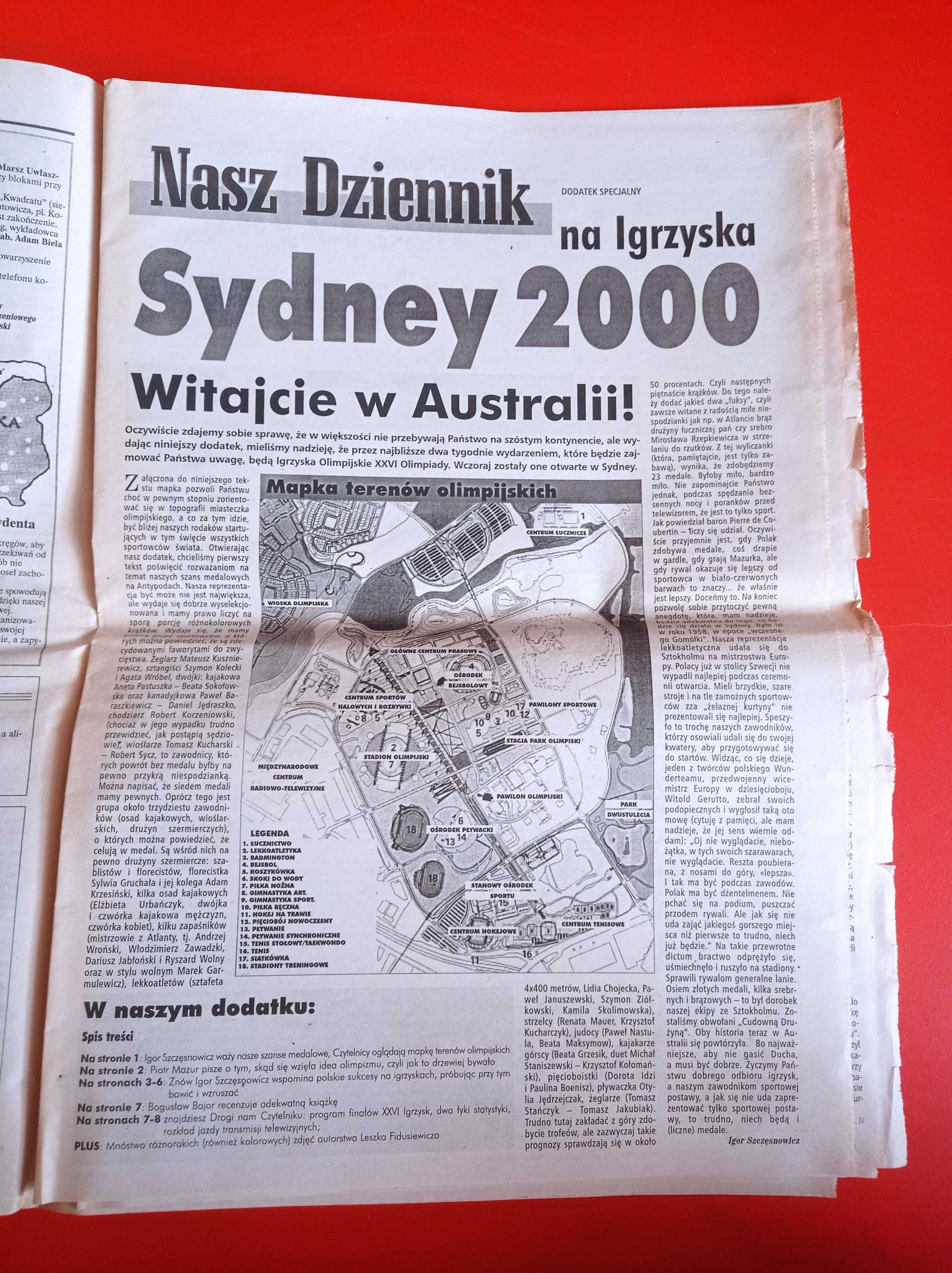 Nasz Dziennik, nr 217/2000, 16-17 września 2000, Olimpiada Sydney 2000