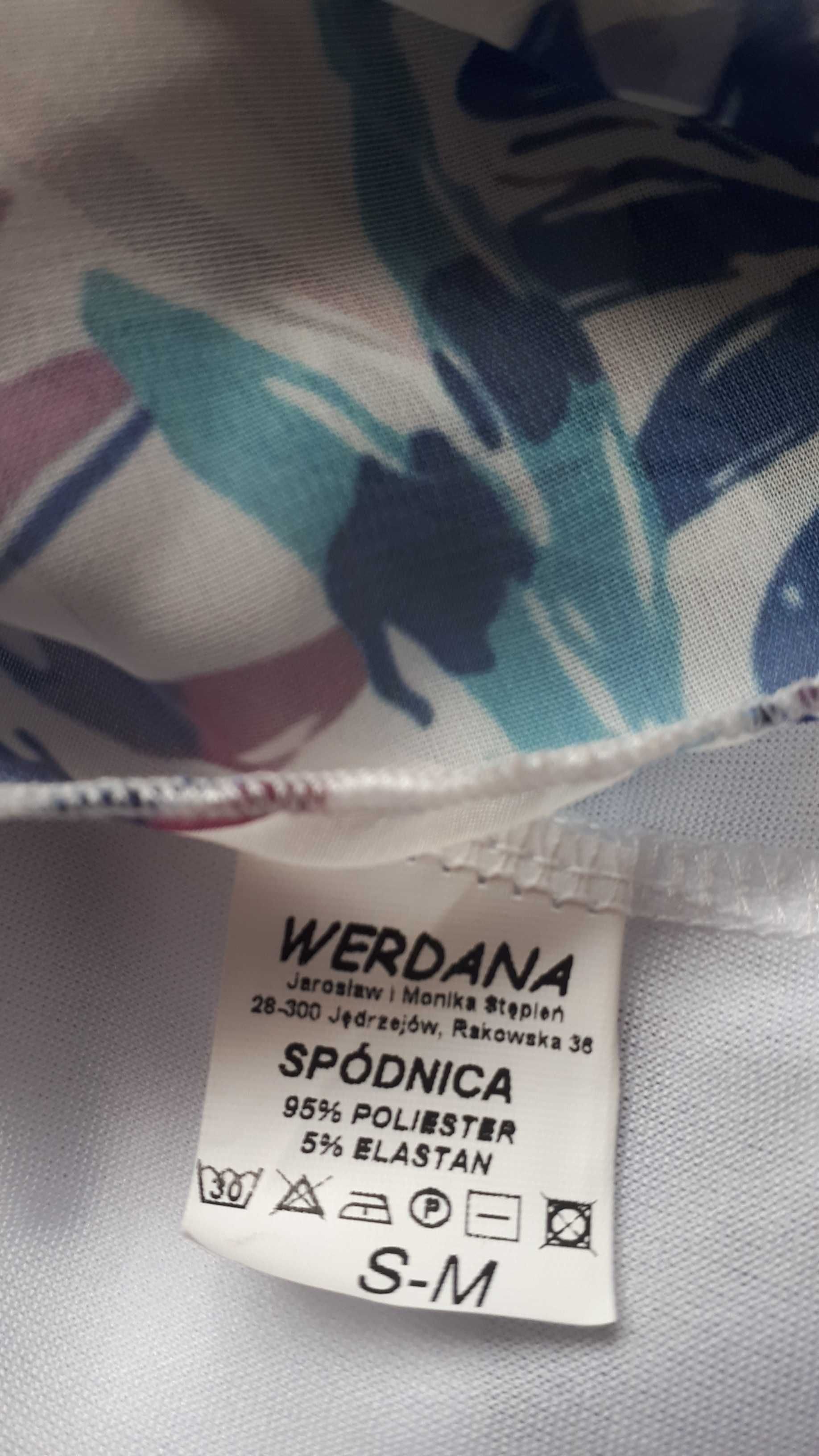 Spódnica midi S-M wzory, polska marka WERDANA