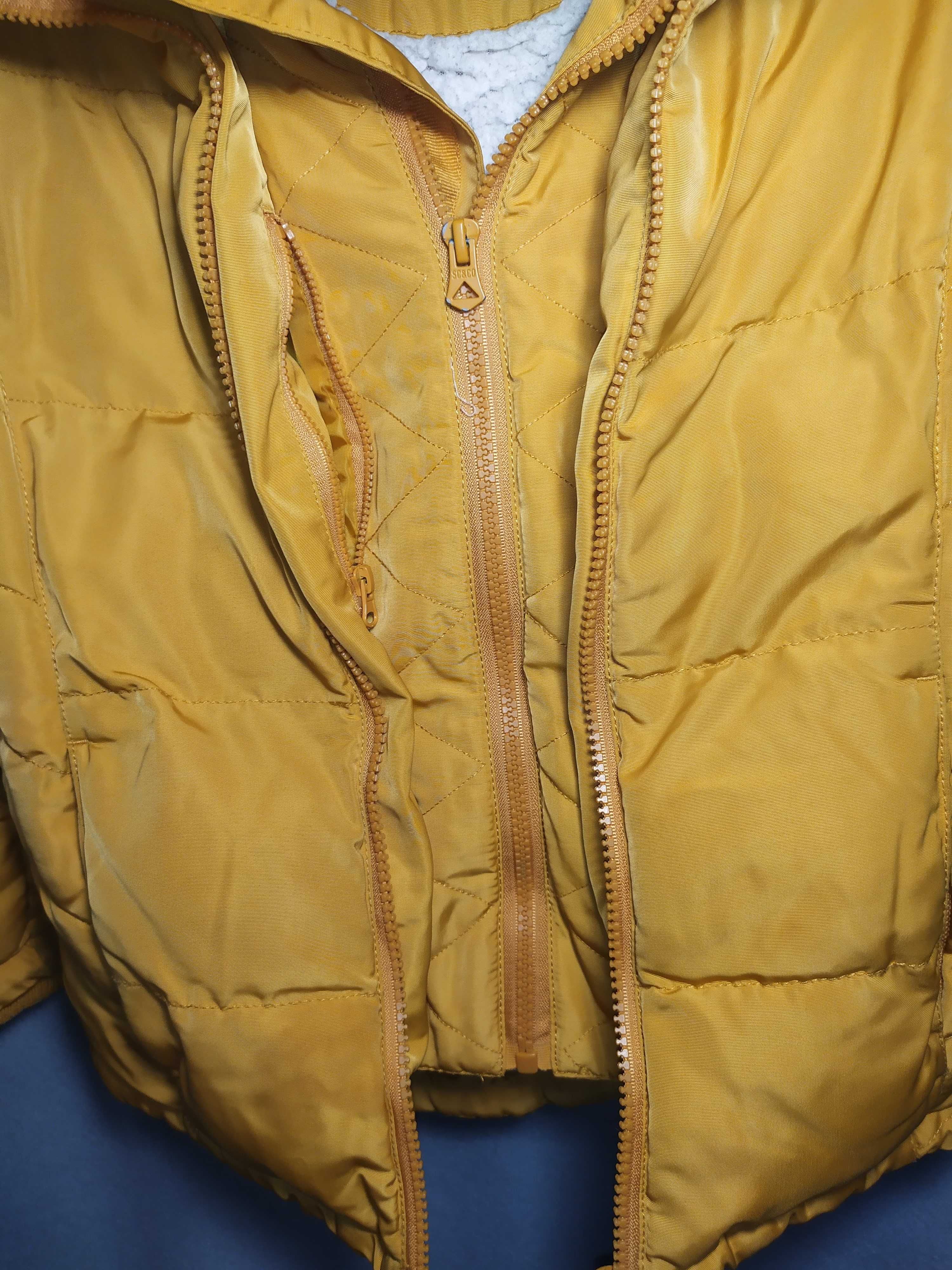 122-128 р 6-7 л желтая зимняя теплая куртка SOULCAL&CO дутая стеганная