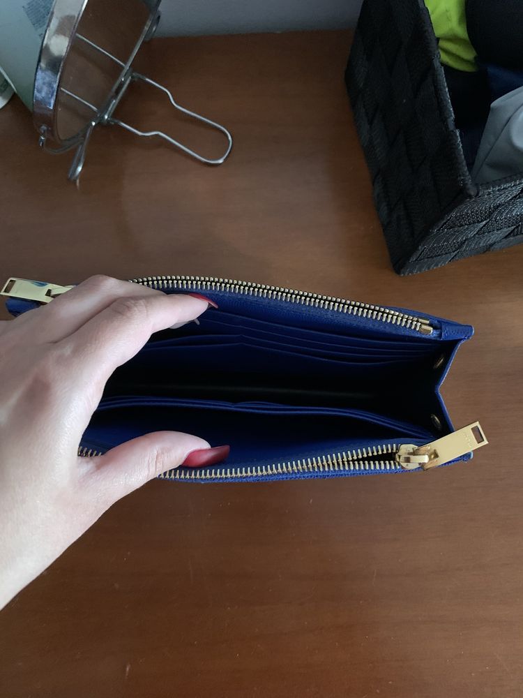 YSL cardholder + clutch blue