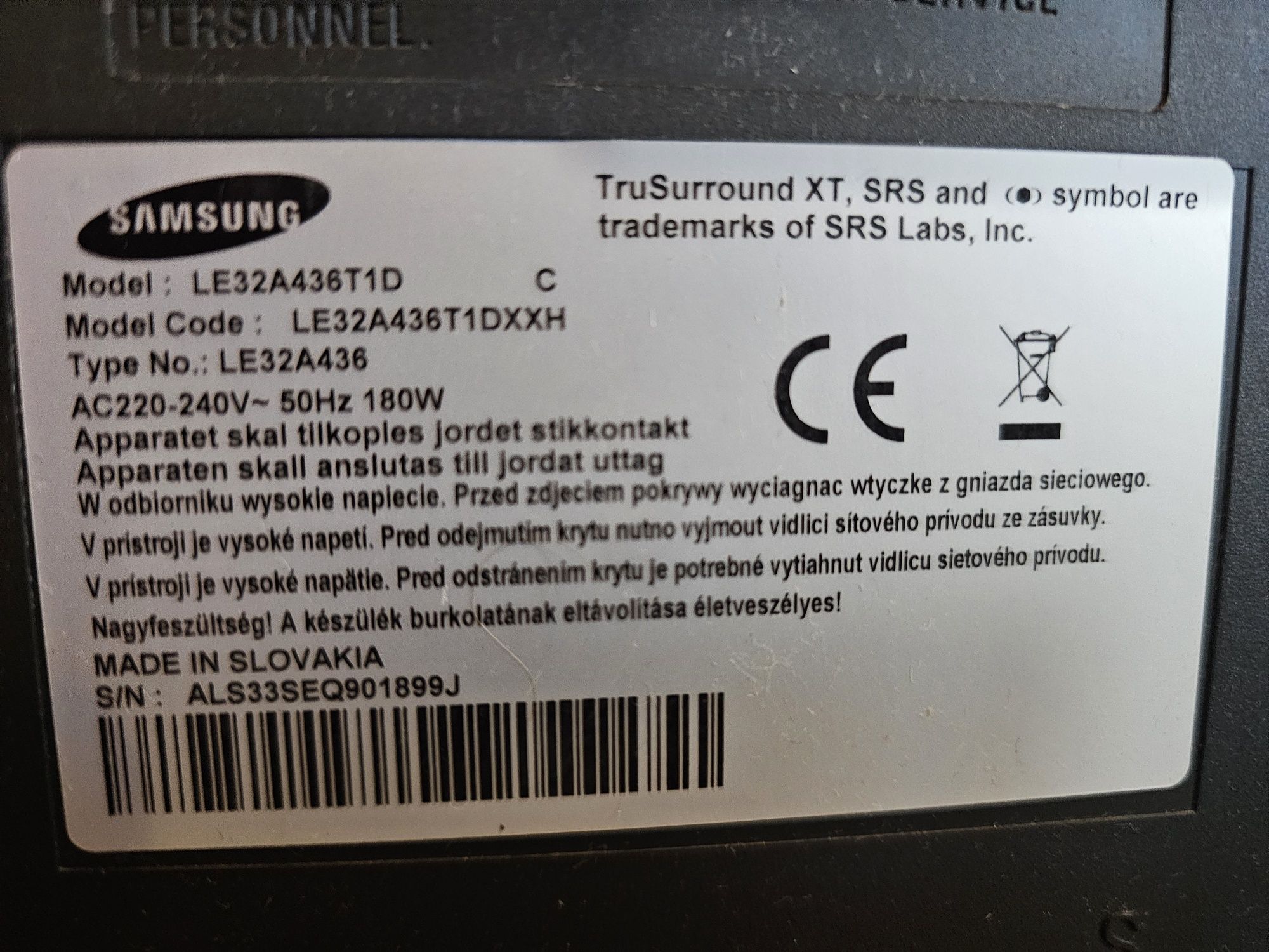 Telewizor Samsung 32 cale  LE32A436T1D