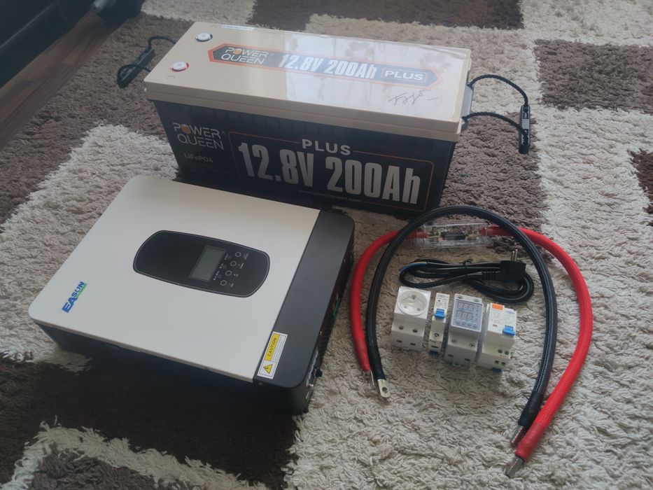 Гібридний інвертор Easun 2.2VA. 12V. Новий. Комплект з Lifepo4 200ah4