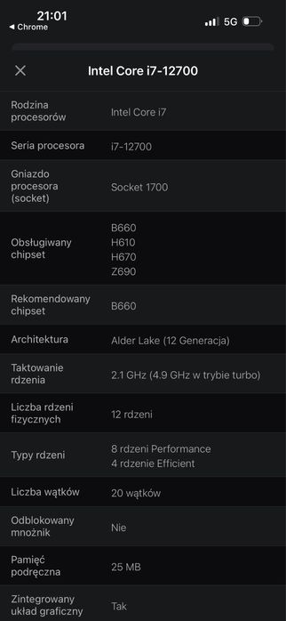 Intel core i7 12700