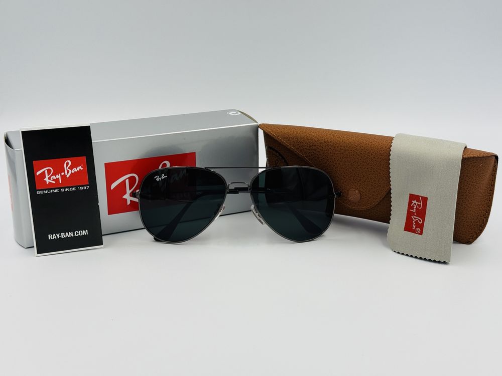 Солнцезащитные очки Ray Ban Aviator Metal 3026 Gun-Black 62мм стекло