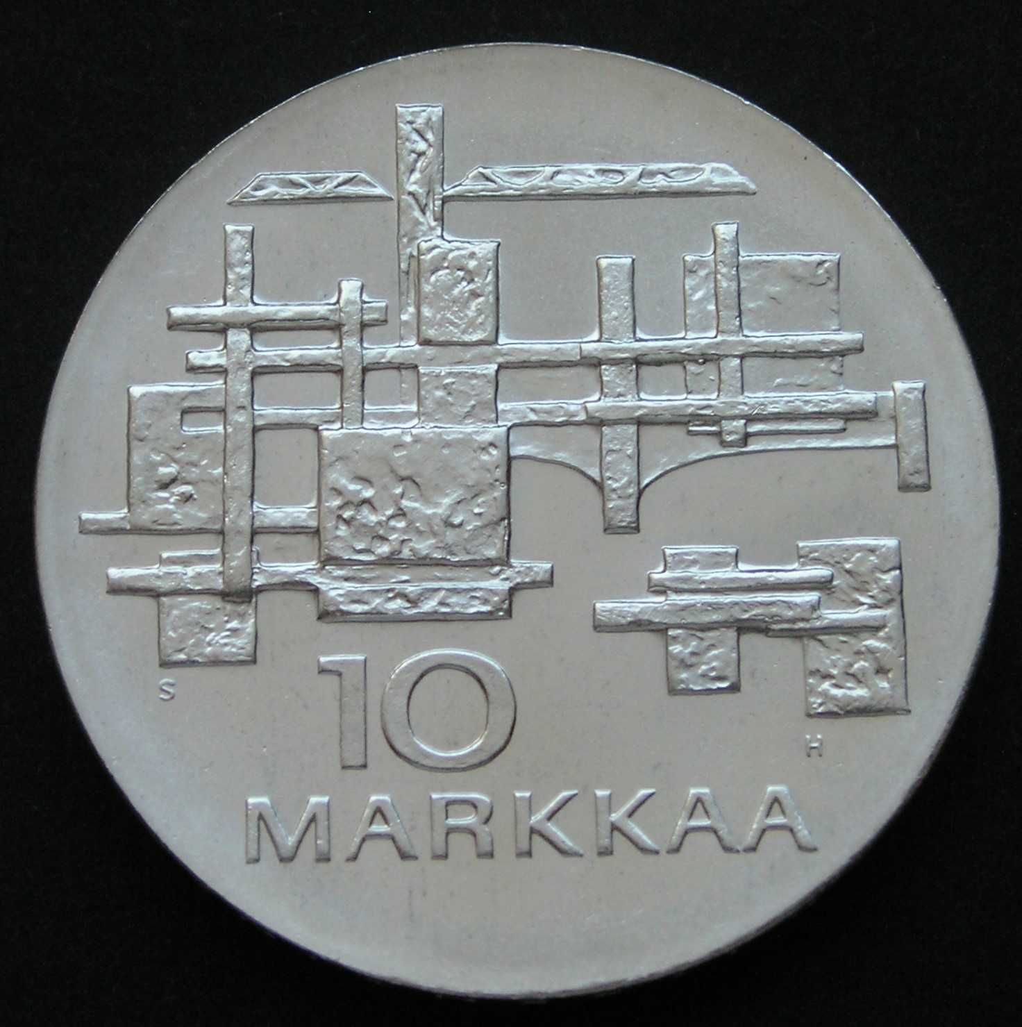 Finlandia 10 markkaa marek 1967 - niepodległość rocznica - srebro