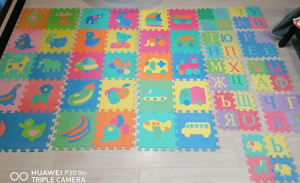 Набір пазли килимок тварини техніка фрукти-овочи букви абетка