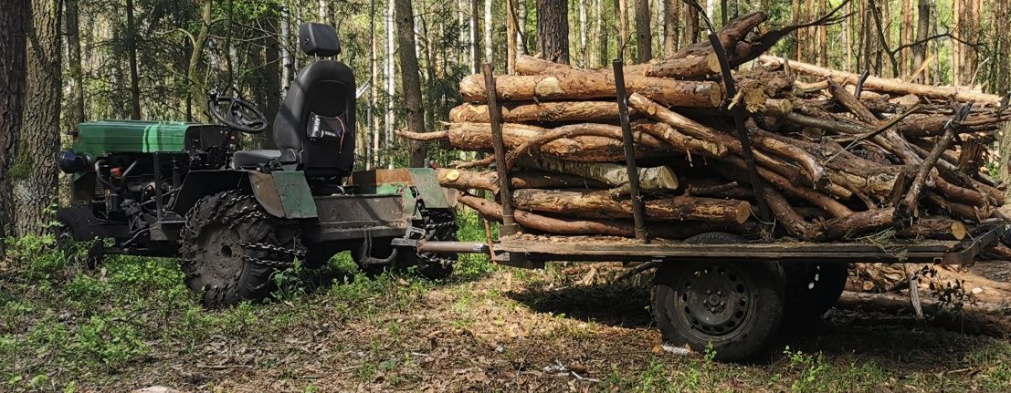 Traktor ciągnik rolniczy z przyczepą sam silnik fiat 126p do lasu żuk