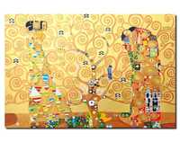 DUŻY OBRAZ malowany Gustav Klimt DRZEWO ŻYCIA Pocałunek