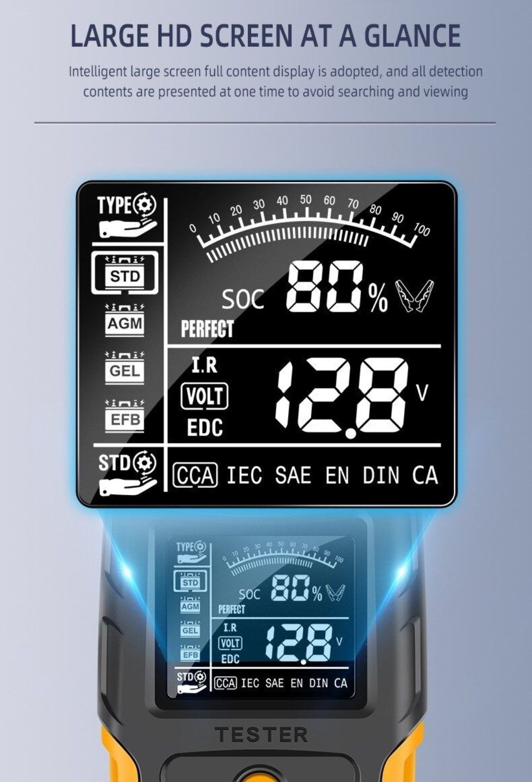 Тестер акумуляторів 12-24в. FOXSUR FBT-200