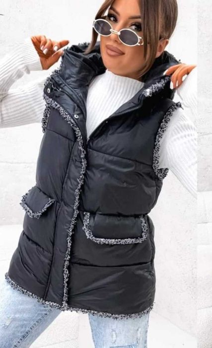 Kamizelka pikowana bezrękawnik damski S