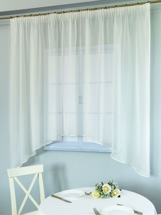 Тюль кухонна арка білого та молочного кольору