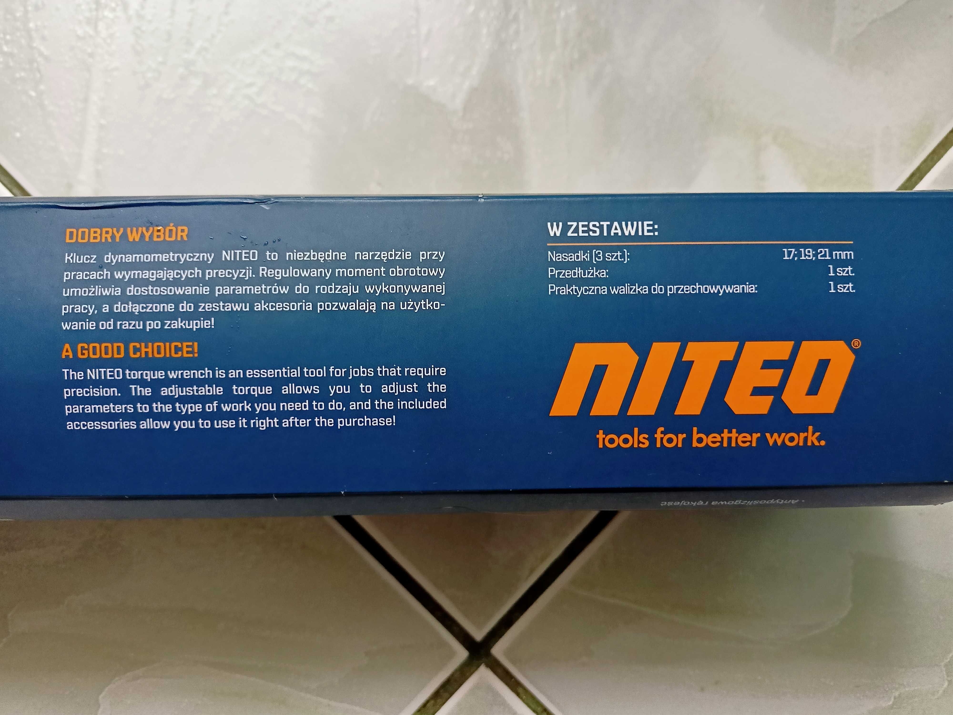 NOWY Klucz dynamometryczny NITEO 28-210 Nm z nasadkami