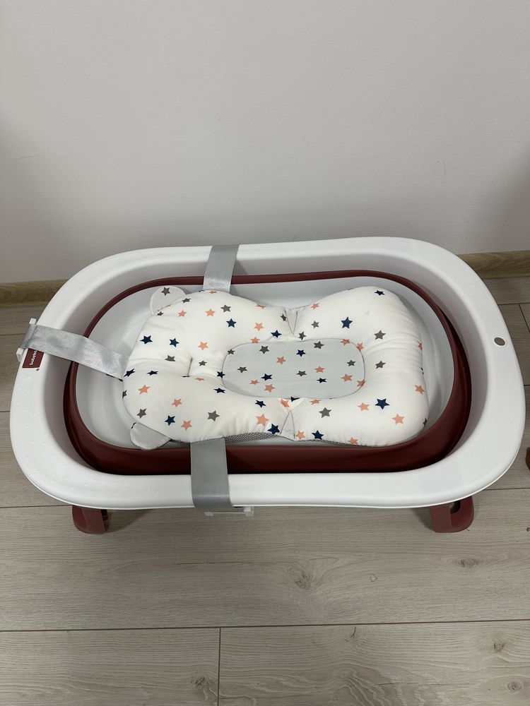 Ванночка складана Babyhood Комфорт з подушкою для новонароджених