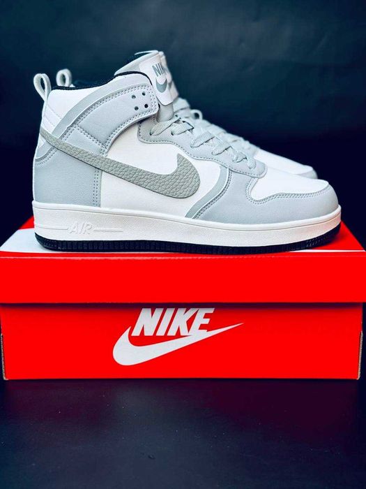 Мужские зимние кроссовки на меху найк серые топ цена!