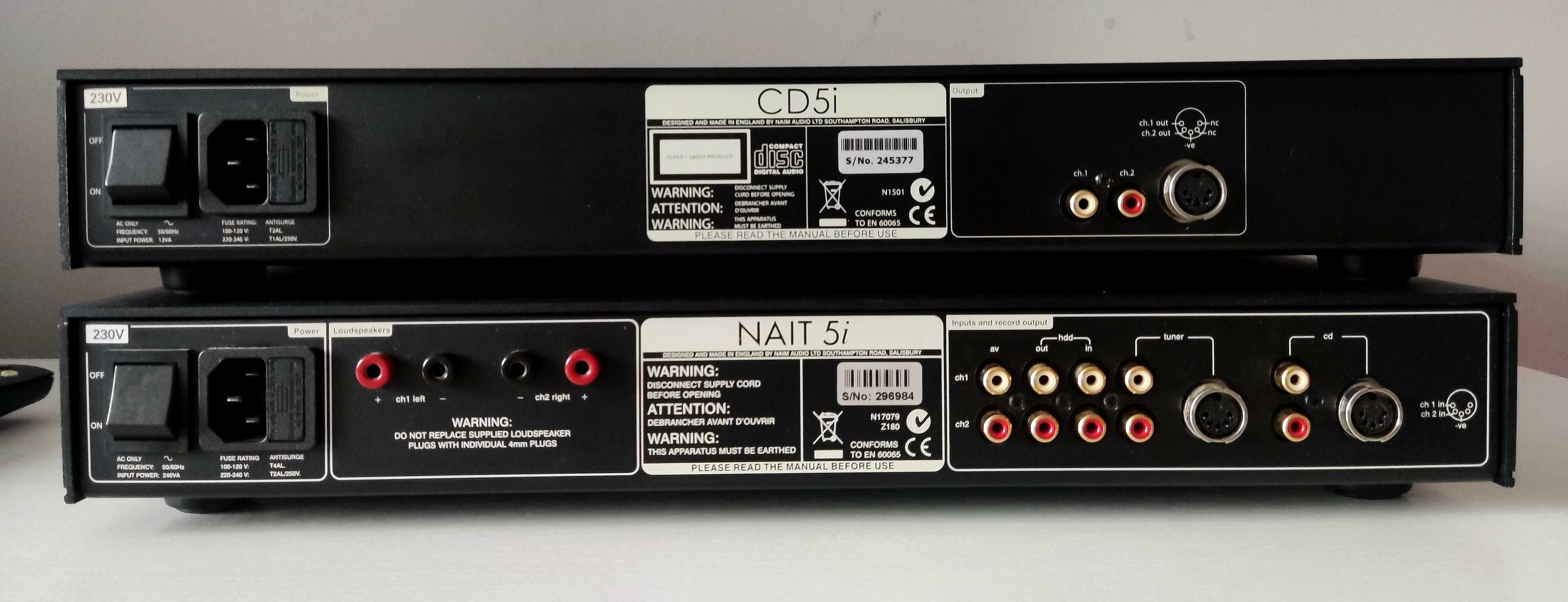 Zestaw NAIM Nait CD5i + Nait 5i - super stan oryg. akcesoria WROCŁAW