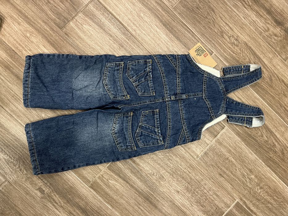 Полукомбінезон на шлейках джинсовий утеплений