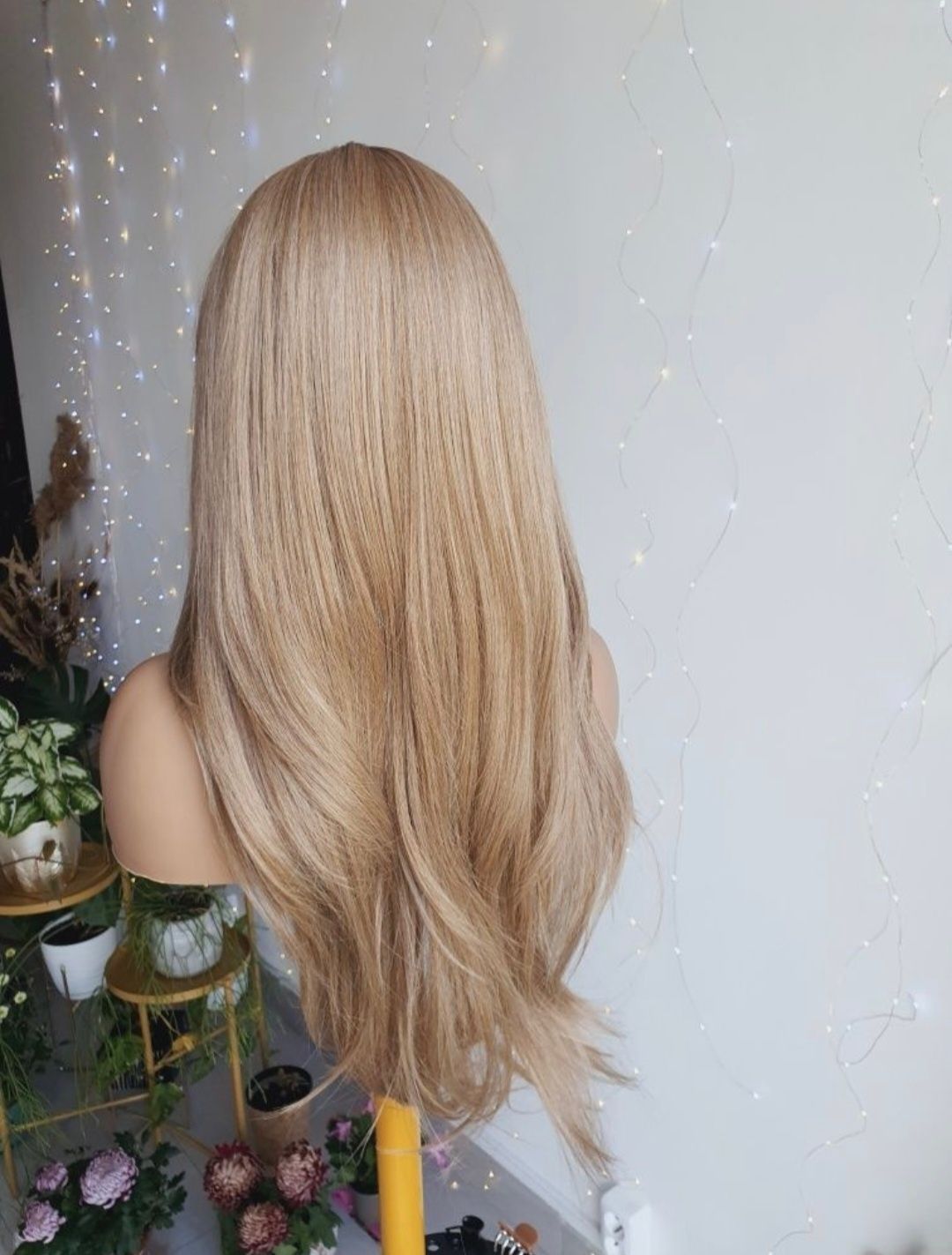 Długa peruka blond mix 3D odrost Kim karmell