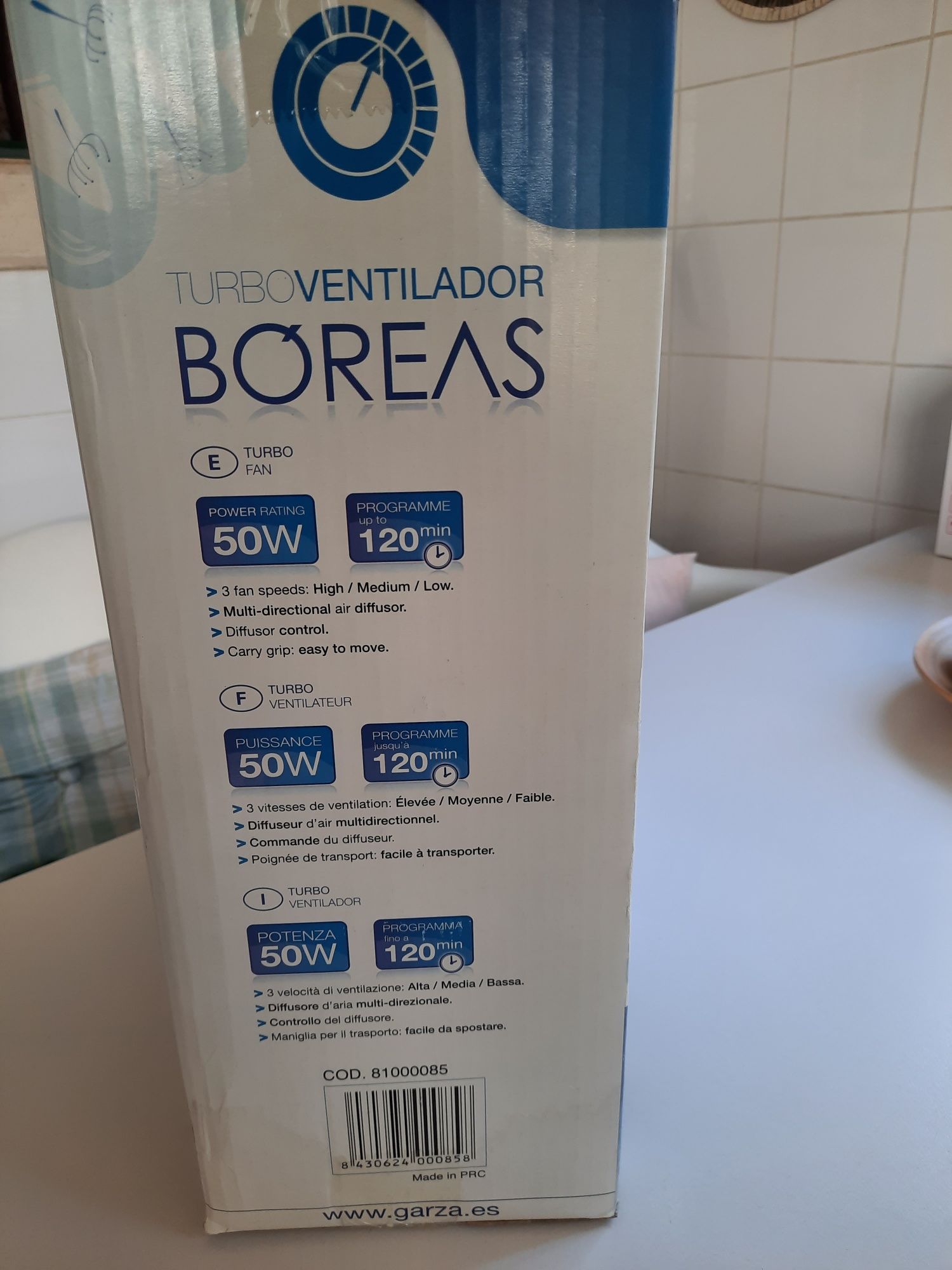 Ventoinha de chão ou sobremesa Boreas Garza