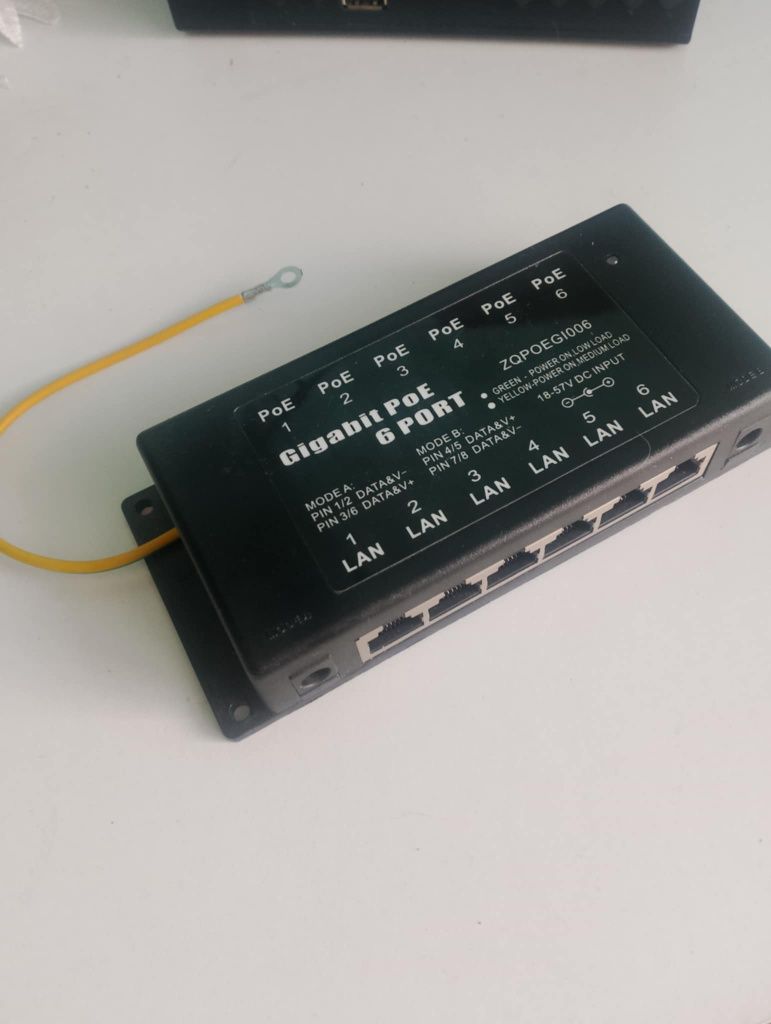 Gigabit zasilacz PoE injector 6x RJ45