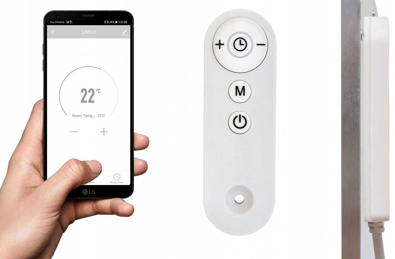 Grzejnik 360W na podczerwień promiennik DOTYK PILOT WIFI
