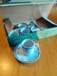 Conjunto de chávenas de café em porcelana