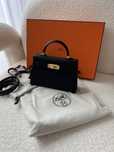 Hermes Kelly Mini czarna zestaw