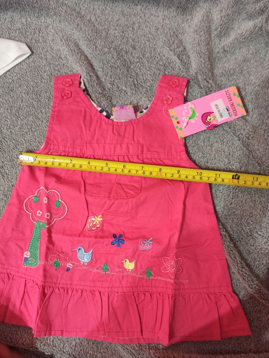 Różowa sukienka dziewczynka 80-86