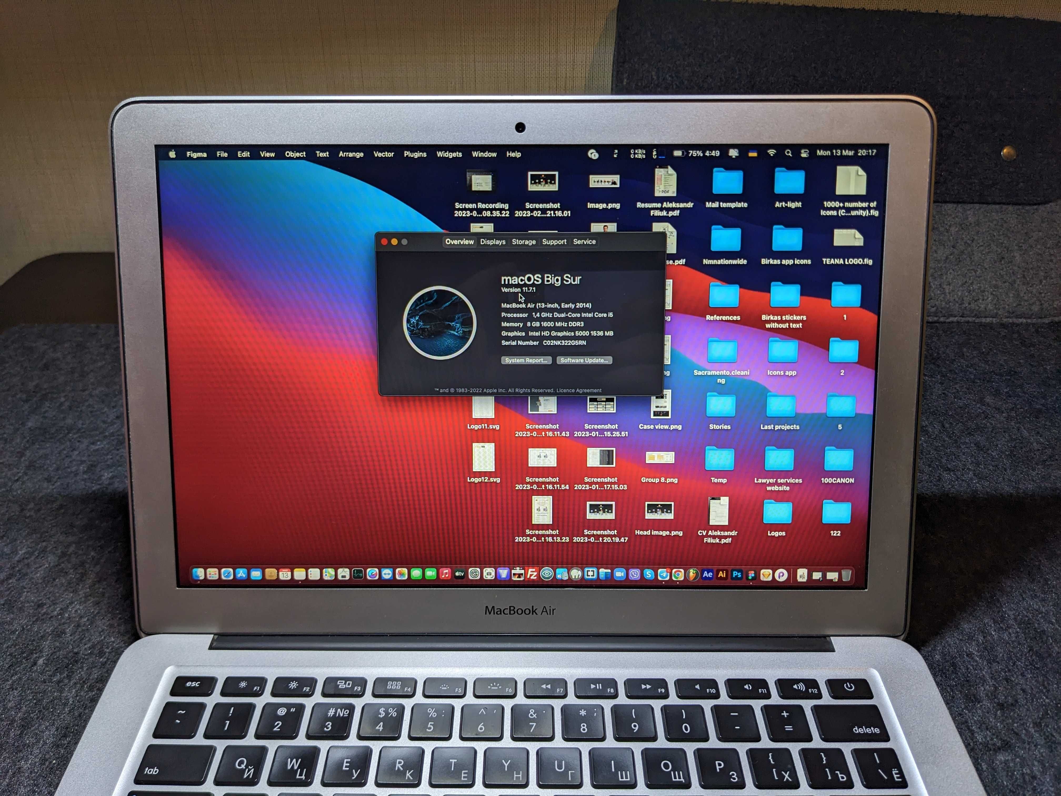 Macbook air 13" early 2014