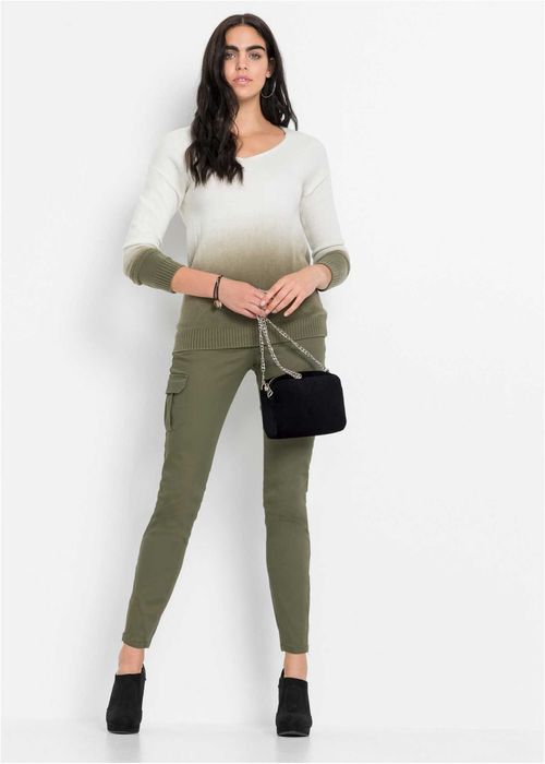 Spodnie zielone na guziki stretch Bawełna Rozmiar 46