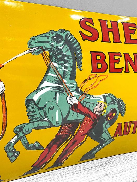 VENDO/TROCO Chapa esmaltada gasolina e óleos SHELL - Automobilia