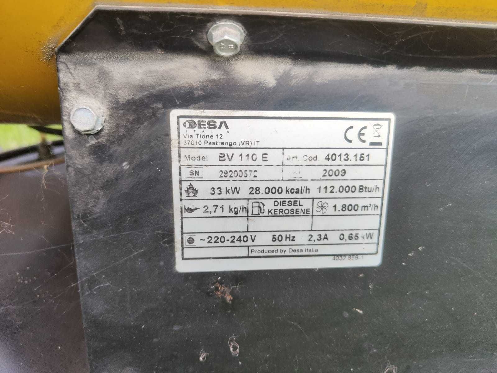 Nagrzewnica olejowa Master BV 110E 33 KW termostat rura do spalin 6m