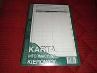 5 x druk Karta Informacyjna Kierowcy 824-1 MiP.. nowe..