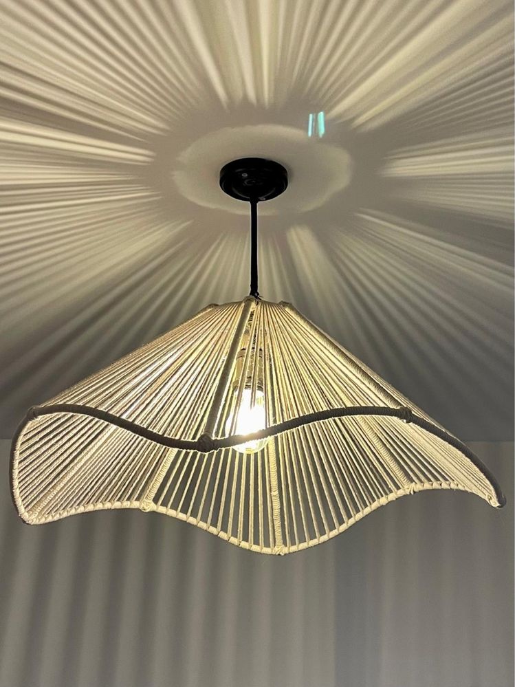 Lampy klosze ze sznurka jutowe boho rustykalne styl platfon led
