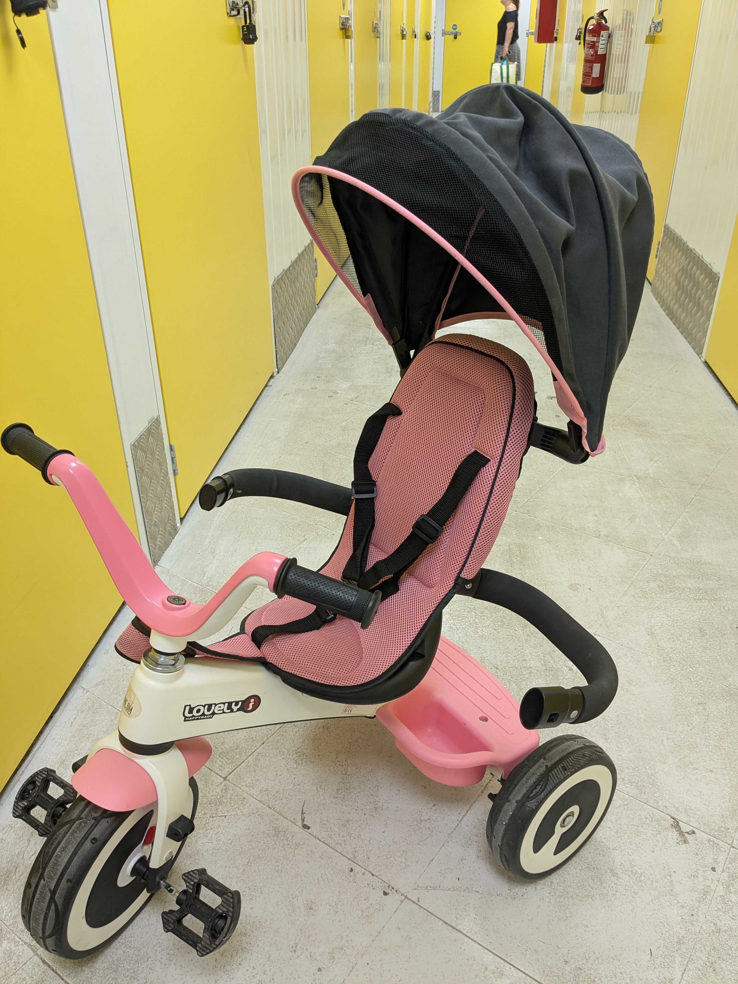 Triciclo cor de rosa Homcom