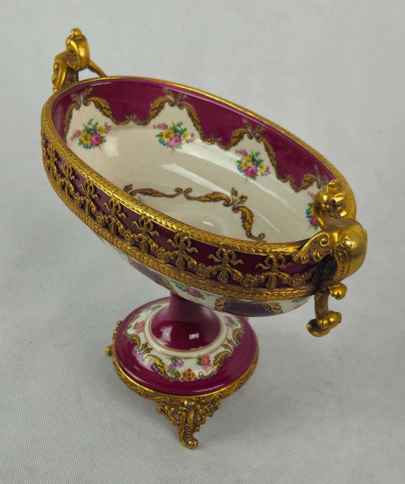 Piękna oryginalna porcelanowa patera / bomboniera LIMOGES Francja