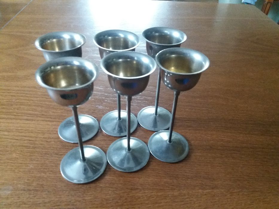 Yudaica - kieliszki kiduszowe - 6 szt - pozłacane